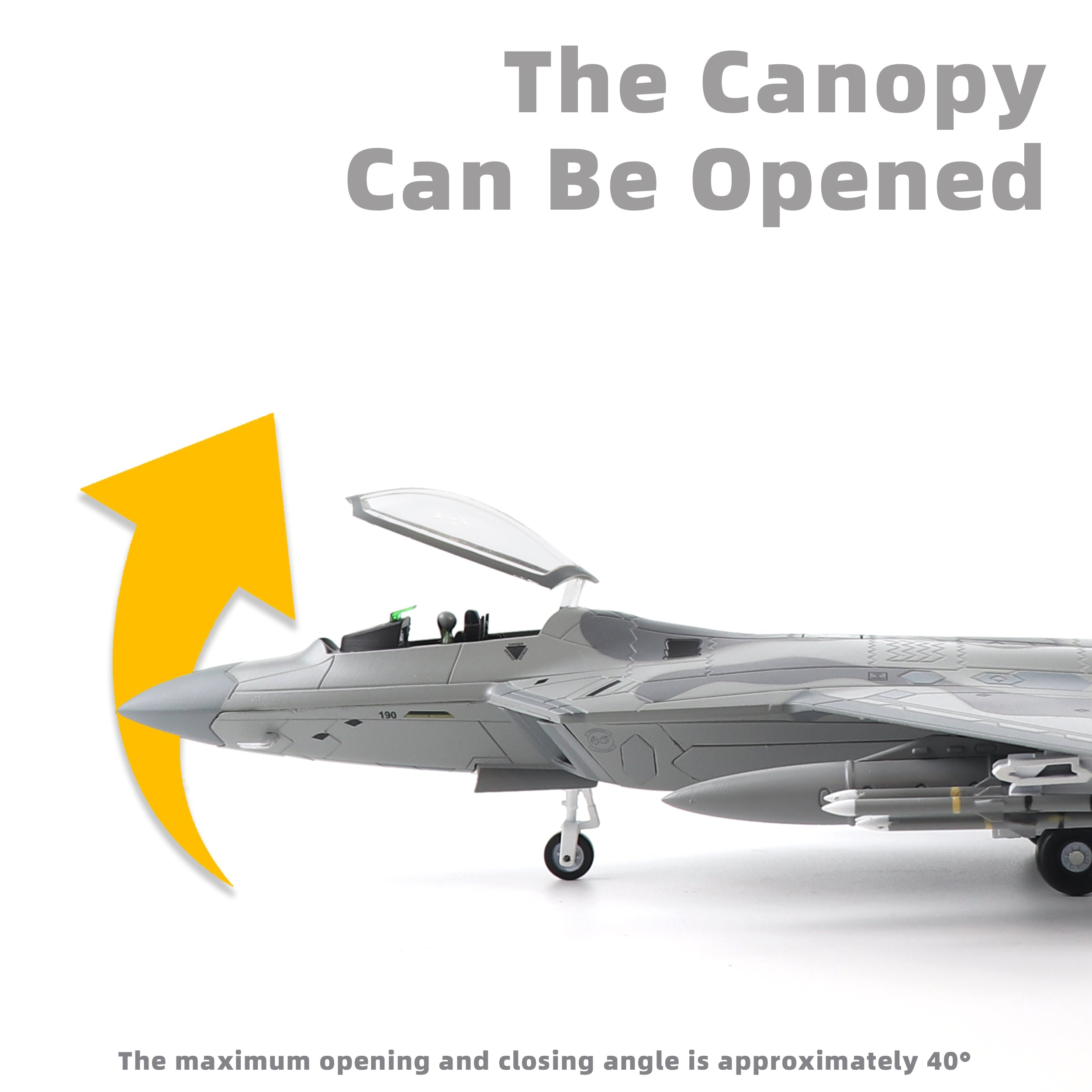 1/72 F-22 Raptor Die-cast Fighter Jet – AK 90FS USAF Model