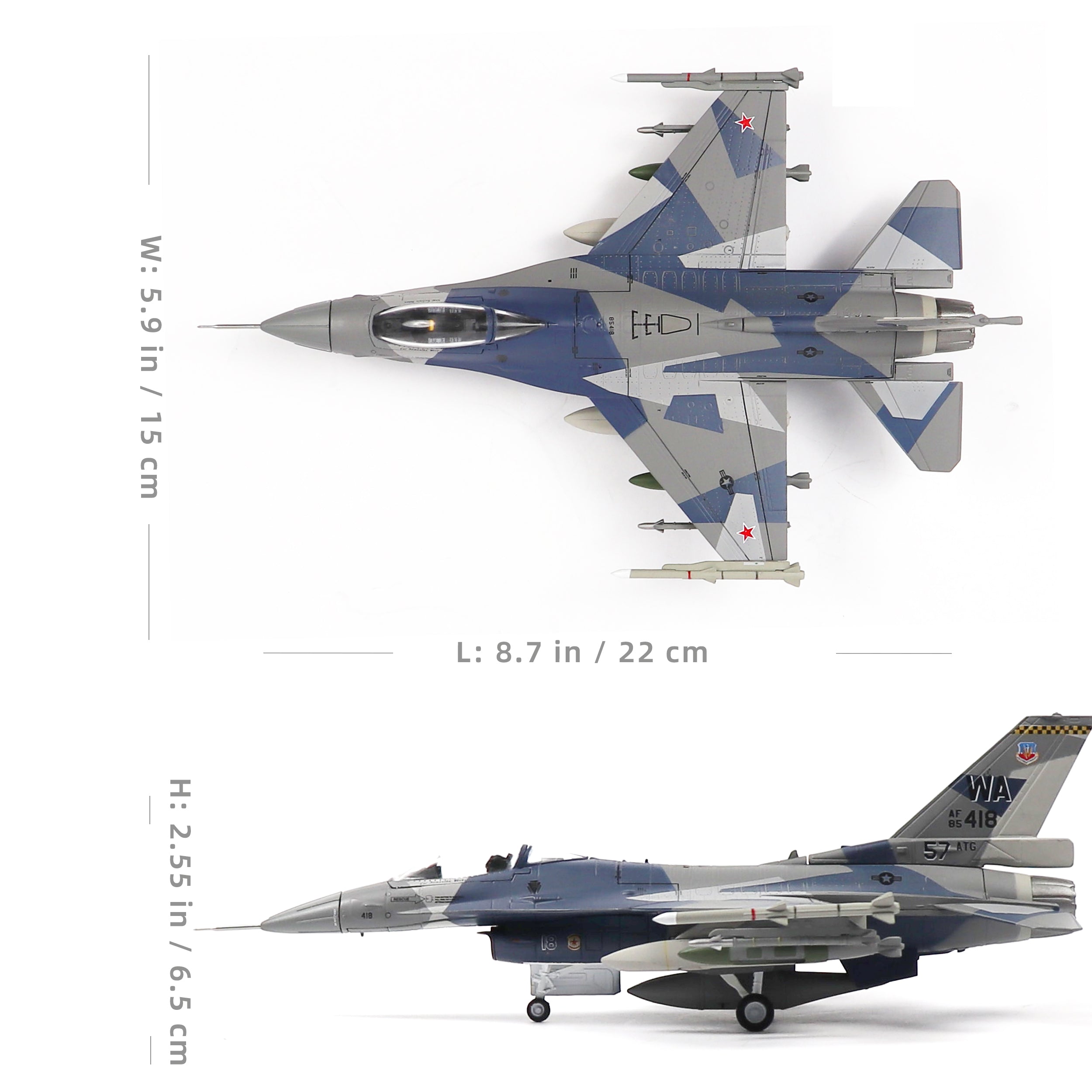 1/72 F-16C Fighting Falcon Splinter Camouflage Diecast Aircraft Model