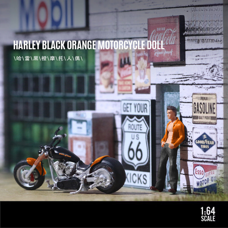 TimeMicro & MoreArt 1:64 Volkswagen T1 Pickup and Harley Motorcycle Diecast Model Set MODCOLS