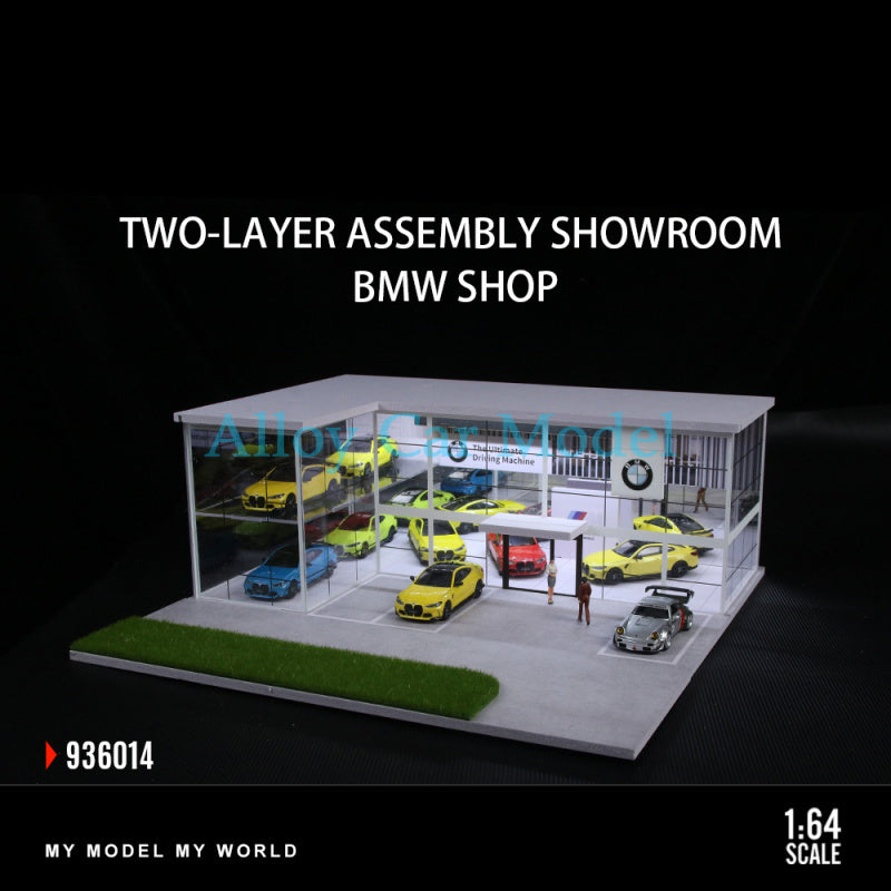MoreArt 1:64 Double Layer BMW Showroom Diorama – Modular Lighted Display MODCOLS