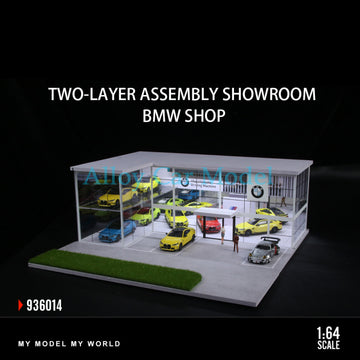 MoreArt 1:64 Double Layer BMW Showroom Diorama – Modular Lighted Display MODCOLS