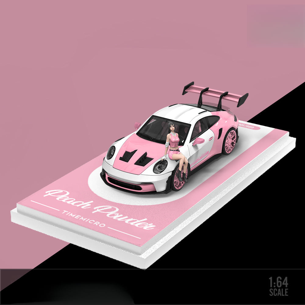 TimeMicro 1:64 Peach Pink Trailer Car Model Set MODCOLS