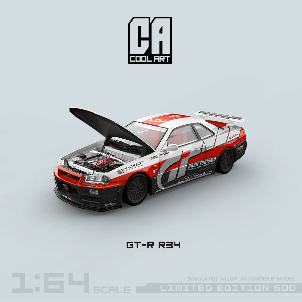 COOL ART 1:64 GT R R34 Racing Decal Edition Diecast Model MODCOLS