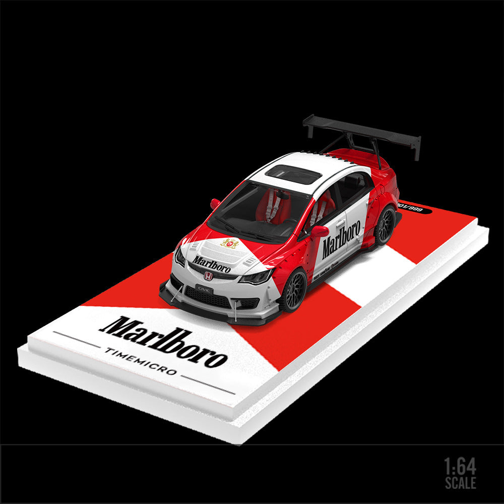 TIMEMICRO 1:64 Honda Civic Custom Marlboro & Monster Diecast Model MODCOLS