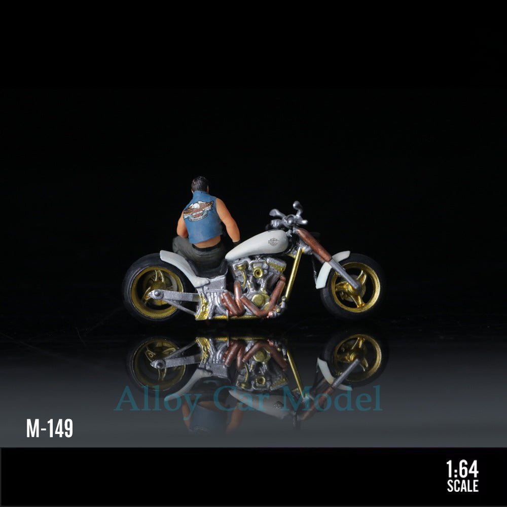 MoreArt 1:64 Harley White Biker Resin Figure Set MODCOLS