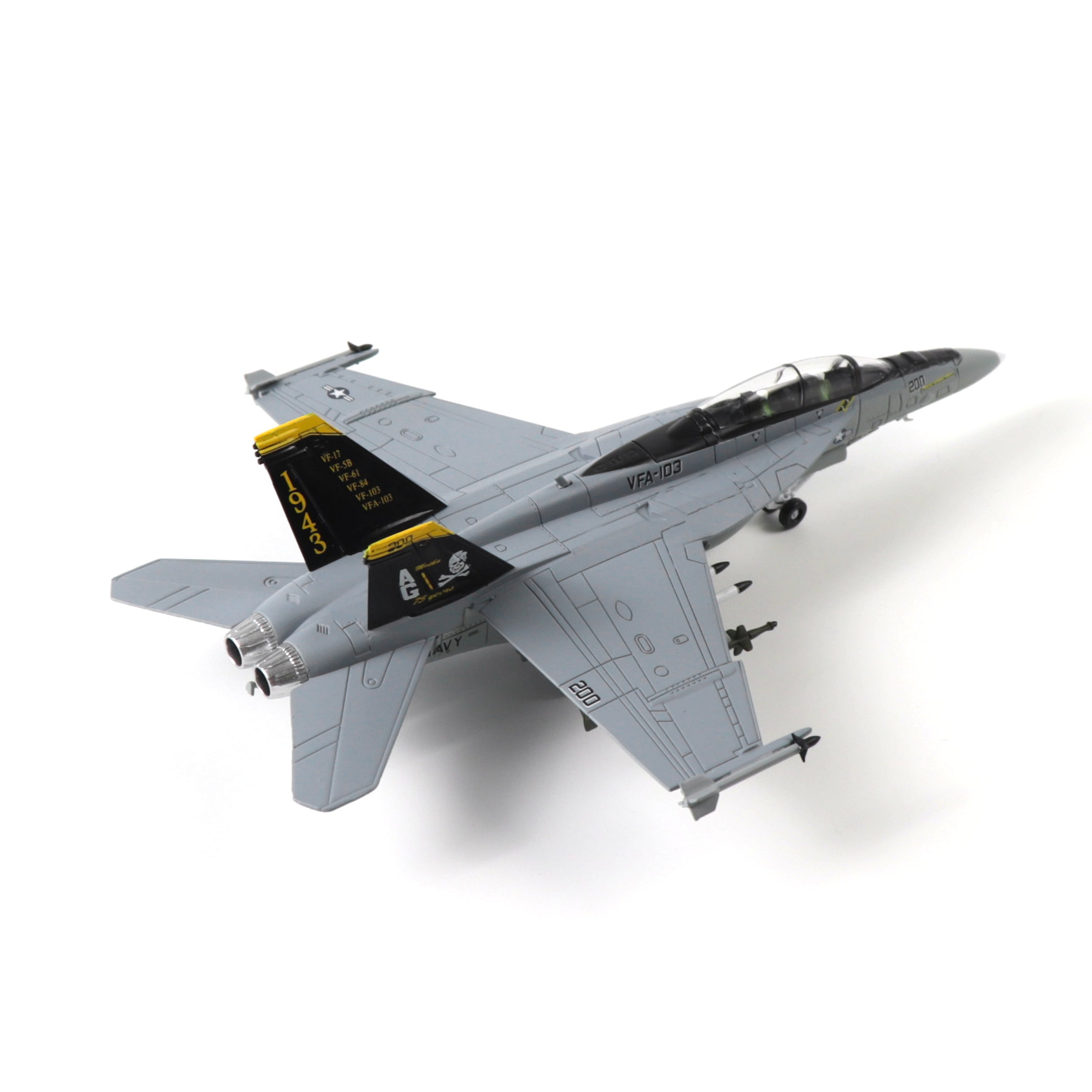 1/100 F/A-18 Super Hornet Jolly Roger Die-cast Fighter Jet Model