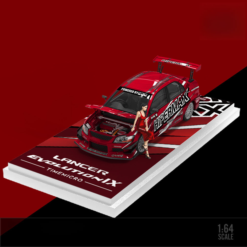 TM 1:64 Mitsubishi EVO 9 HIPERMAX Diecast Model with Opening Hood MODCOLS