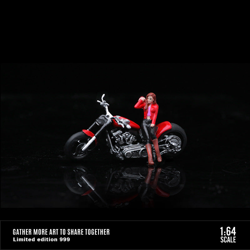 Modelart 1:64 Harley Motorcycle Beauty Resin Figure Set MODCOLS