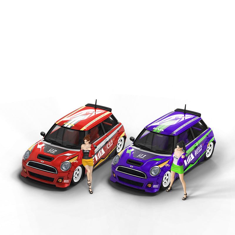 TIMEMICRO 1:64 MINI Cooper EVA Unit 01 & Unit 02 Diecast Model MODCOLS