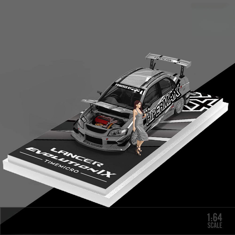 TM 1:64 Mitsubishi EVO 9 HIPERMAX Diecast Model with Opening Hood MODCOLS