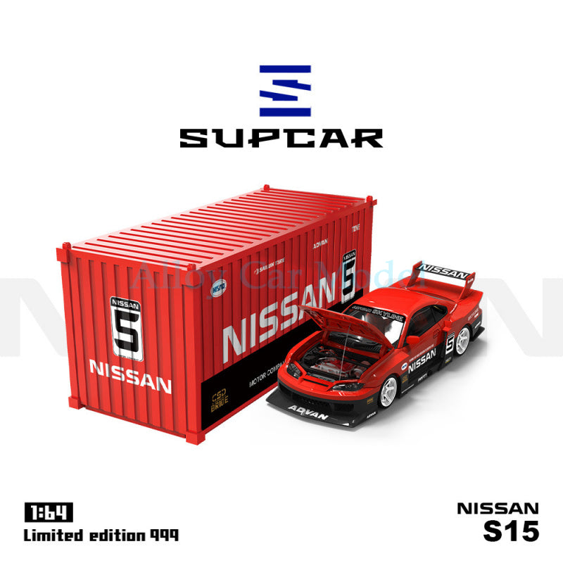 SUPCAR 1:64 Nissan S15 Red & Black Series Container Set Diecast Model MODCOLS