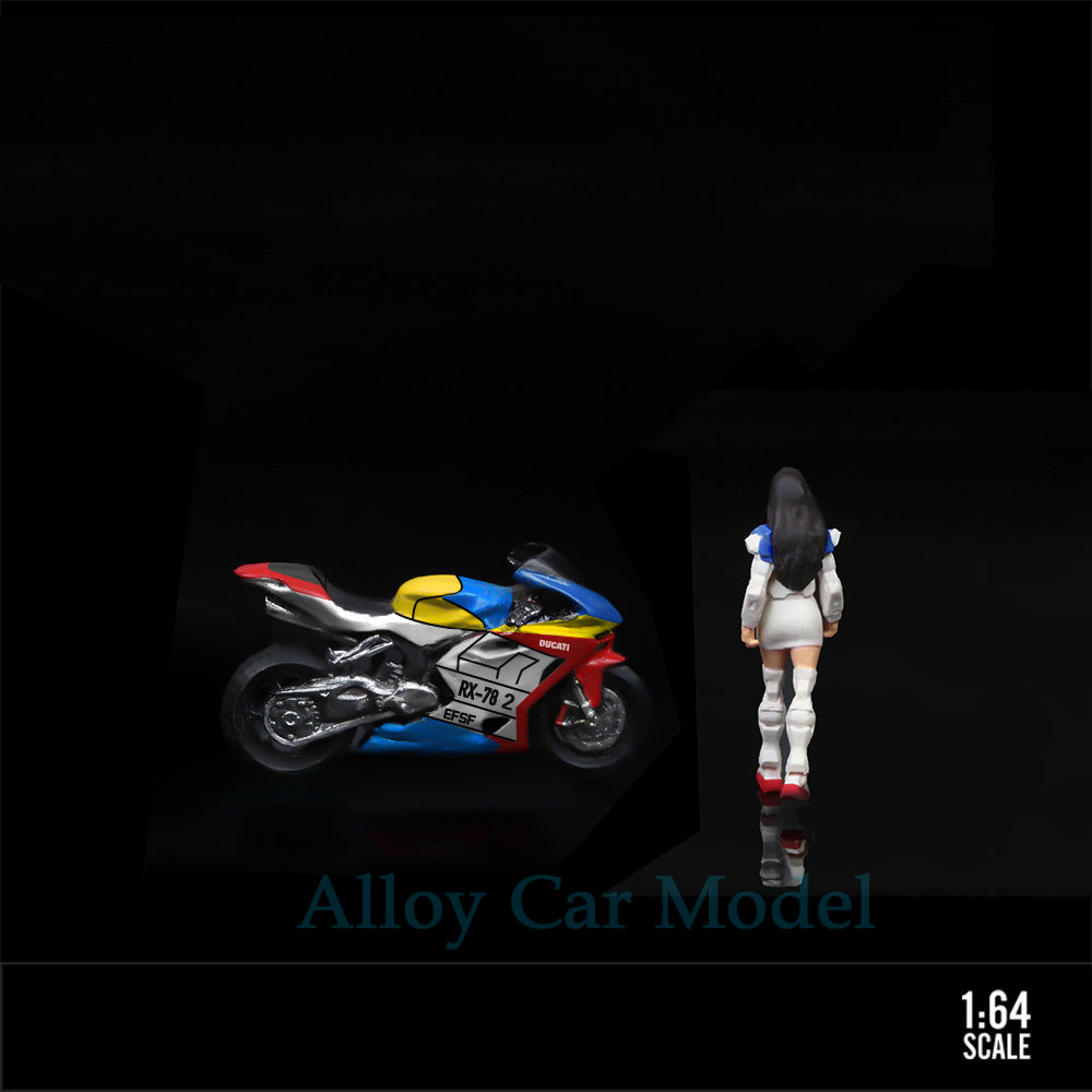 MoreArt 1:64 Ducati Mecha Motorcycle Girl Resin Figure Set MODCOLS