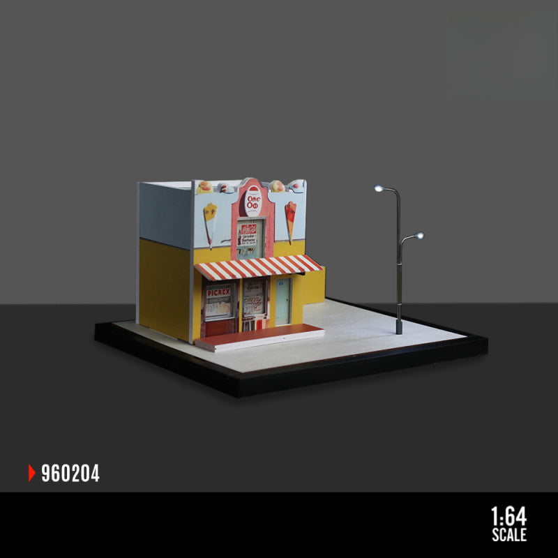 MoreArt 1:64 Street Side Scene Lighted Assembly Series 04 Diorama Model MODCOLS