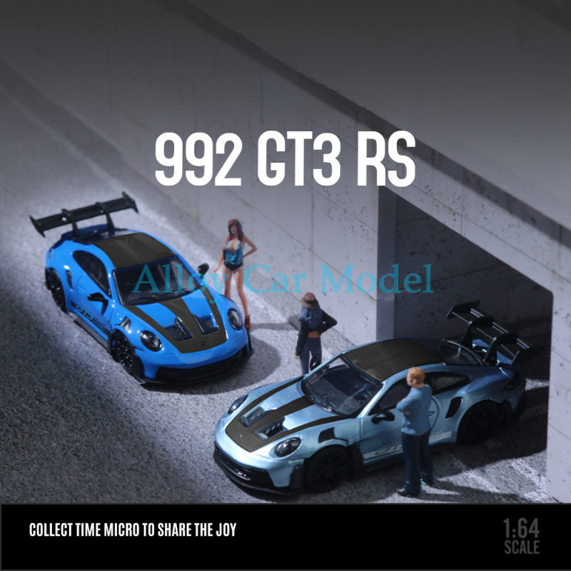 TIMEMICRO 1:64 Porsche 992 GT3 RS Glacier Blue & Midnight Blue Diecast Model MODCOLS