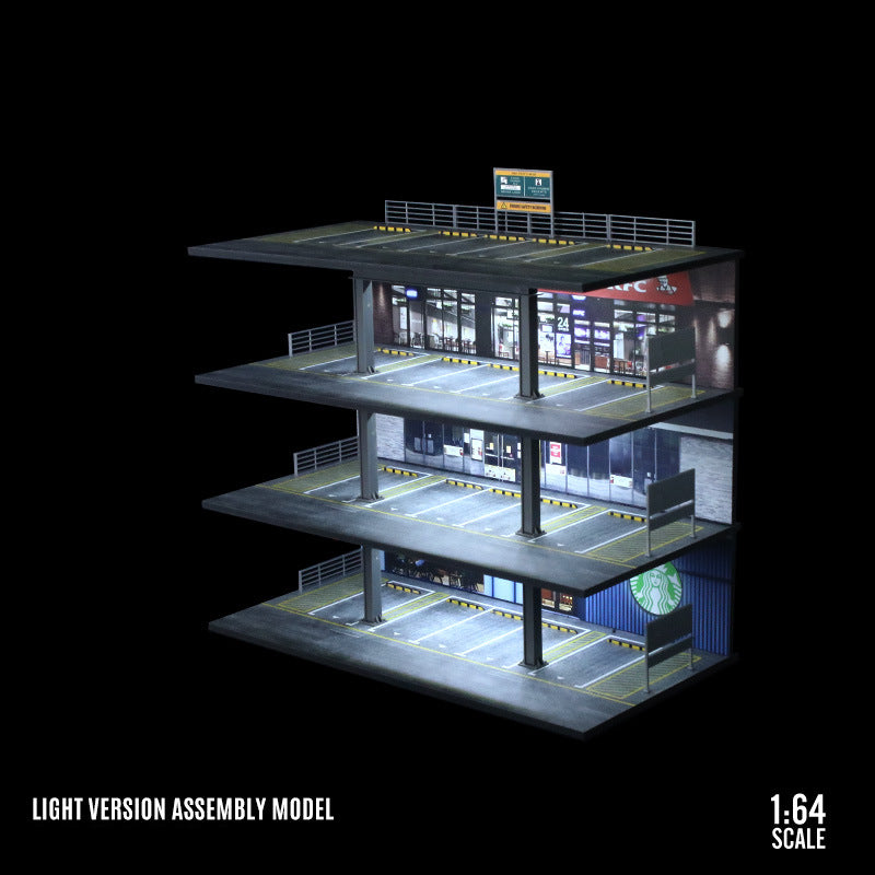MoreArt 1:64 Four Level Steel Frame Garage Lighted Diorama MODCOLS