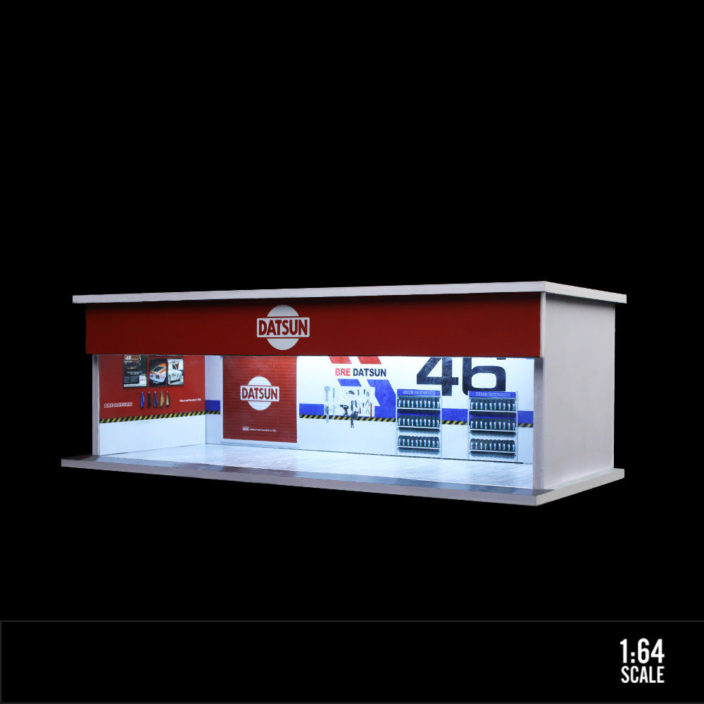 MoreArt 1:64 Martini Falken ADVAN & Spoon Light Up Garage Workshop Diorama MODCOLS