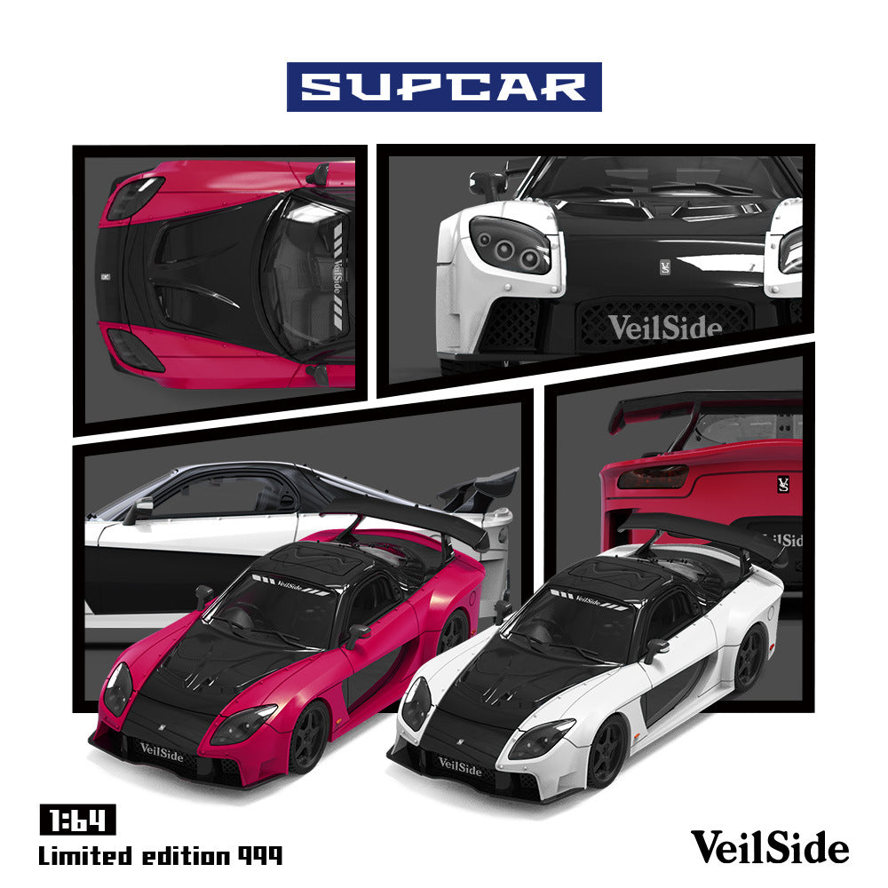 SUPCAR 1:64 RX 7 Veilside Solid Color Diecast Model MODCOLS