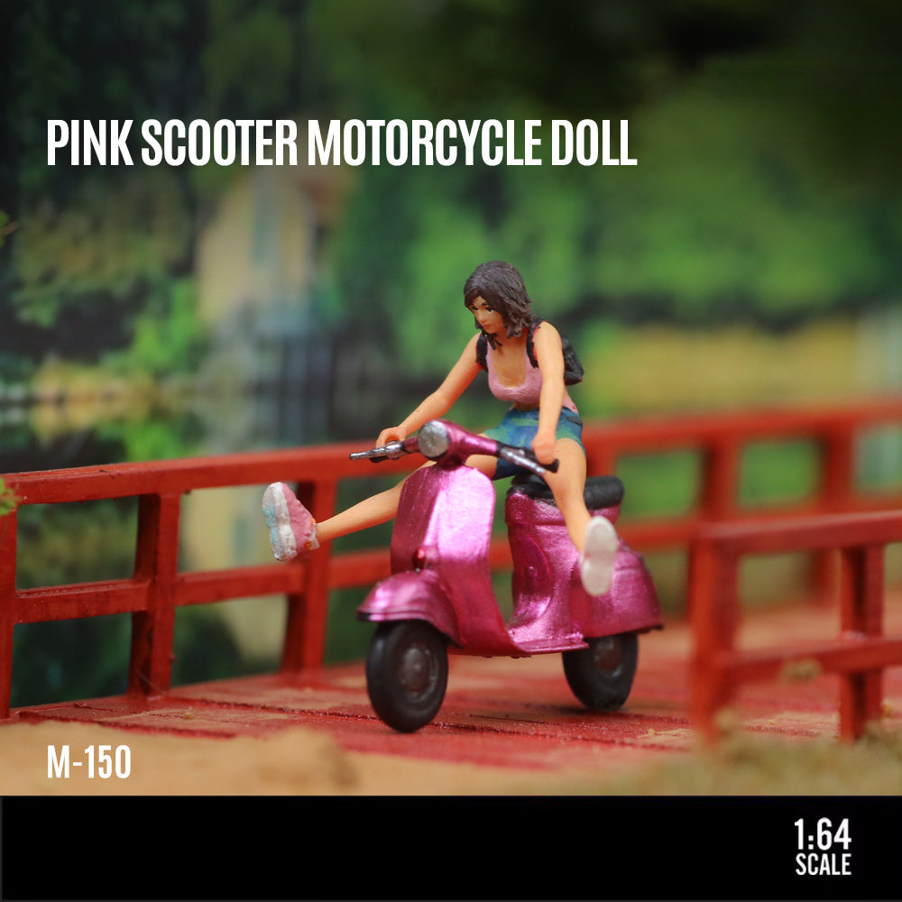MoreArt 1:64 Two Tone Scooter Rider Resin Figure MODCOLS