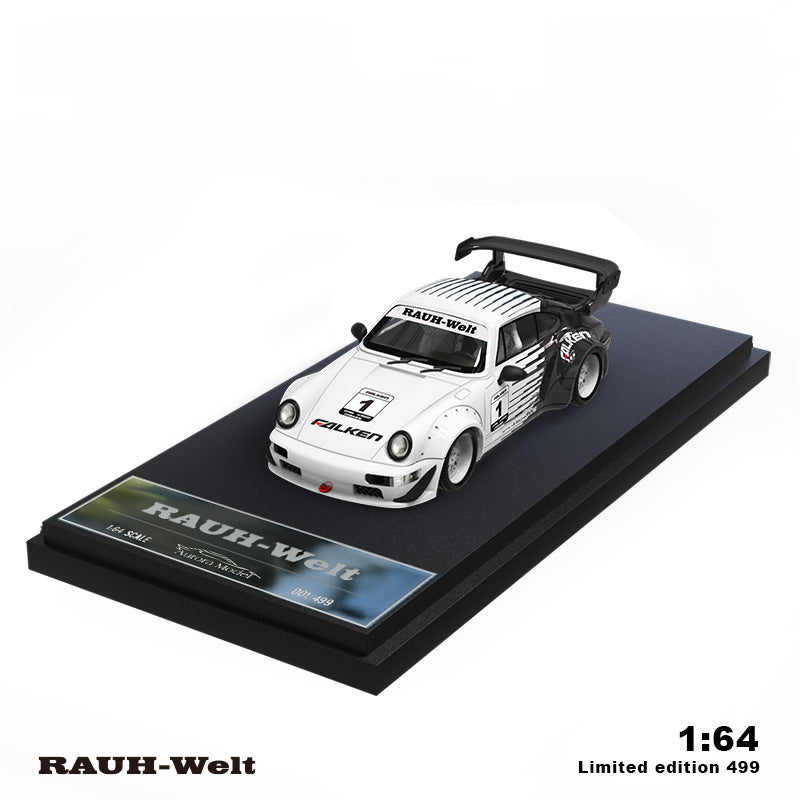 AM Aurora 1:64 Black & White Falken Livery Die Cast Car Model Set MODCOLS