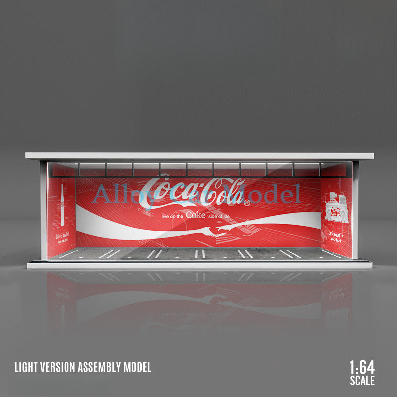MoreArt 1:64 Beverage Themed Lighted Parking Diorama – Modular Display Scene MODCOLS
