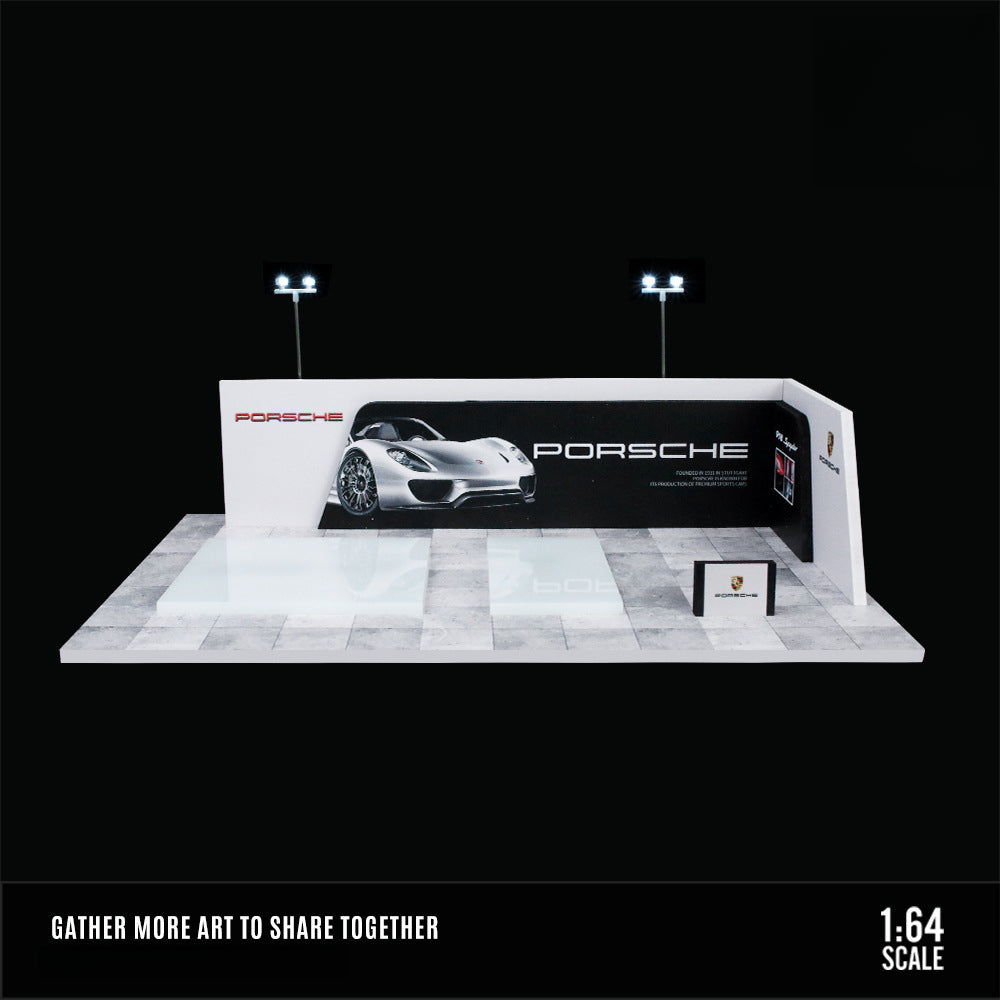 MoreArt 1:64 Porsche Dealership Showroom Diorama with Lights MODCOLS