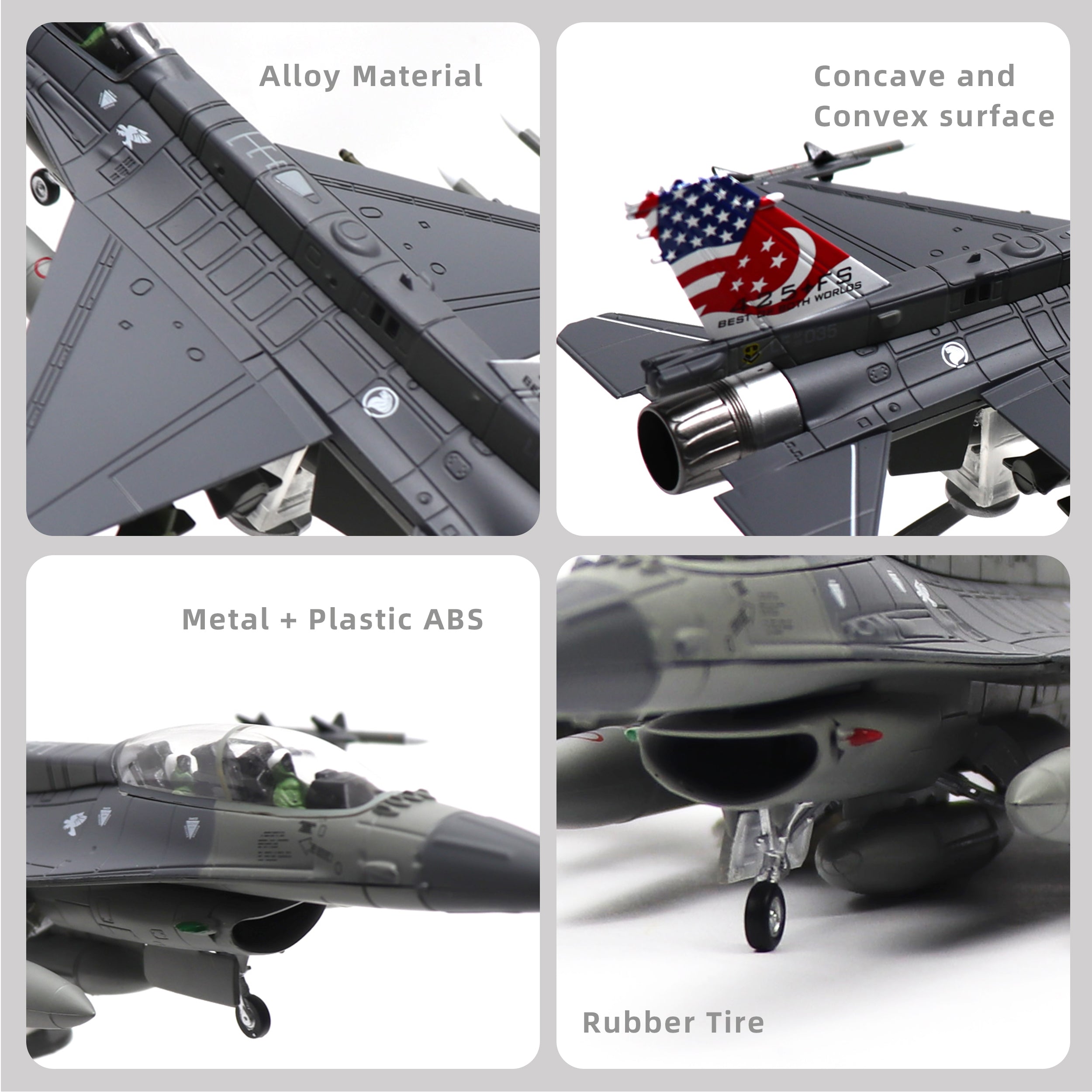 1/72 F-16D Fighting Falcon Singapore Jet Model – Diecast Alloy Aircraft