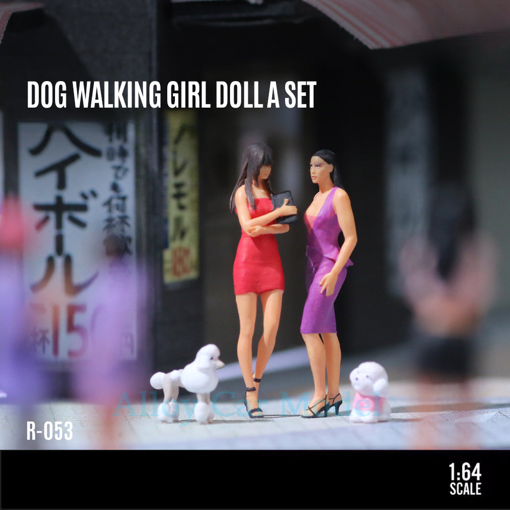 MoreArt 1:64 Resin Figurine – Walking Dog Girl MODCOLS
