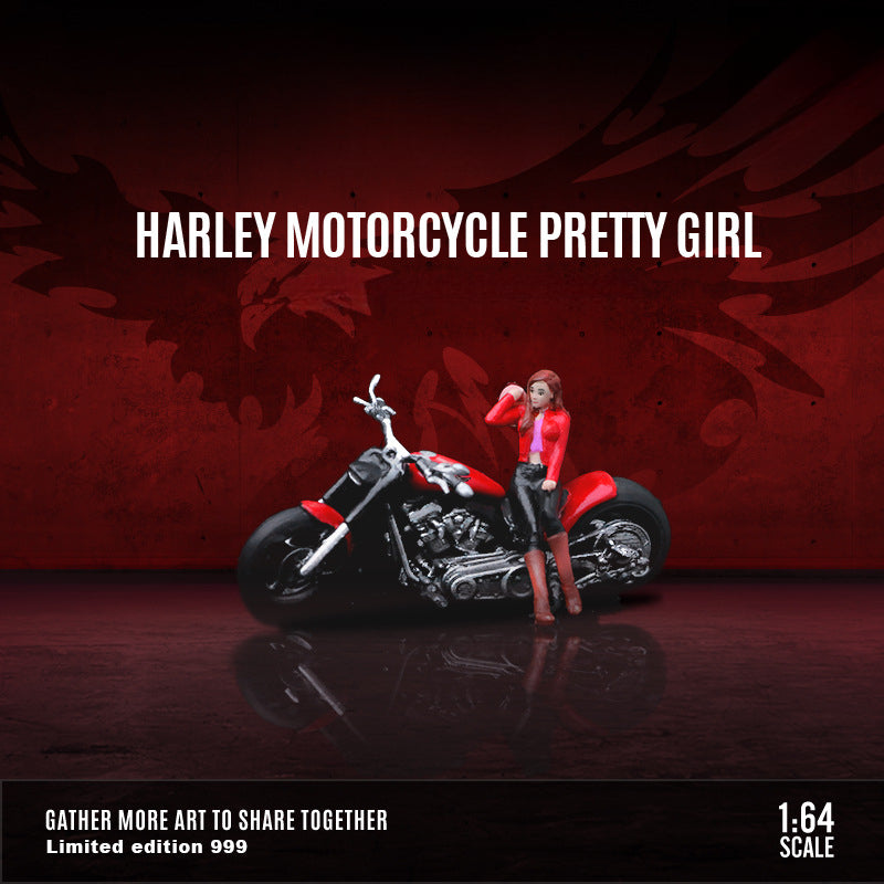 Modelart 1:64 Harley Motorcycle Beauty Resin Figure Set MODCOLS