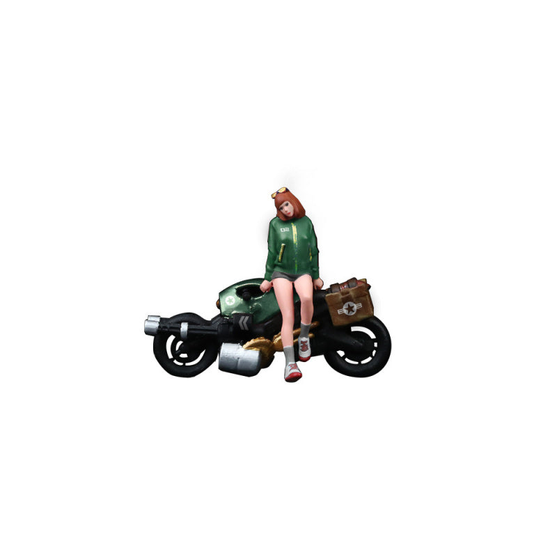 MoreArt 1:64 Battle Girl Motorcycle Resin Figure Diorama Set MODCOLS