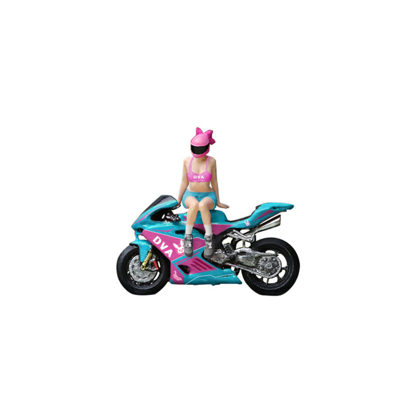 MoreArt 1:64 Game Themed Motorcycle Girl Resin Figure MODCOLS
