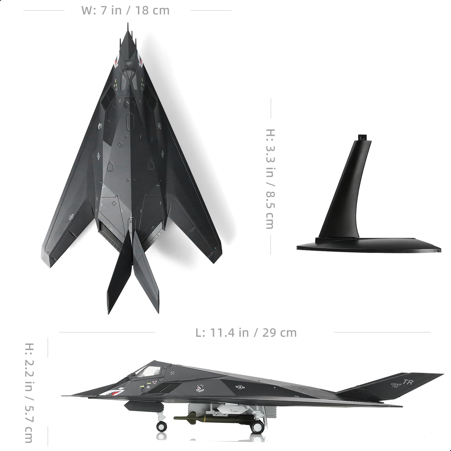 F-117 Nighthawk 1/72 Stealth Fighter Die-cast Aircraft Model
