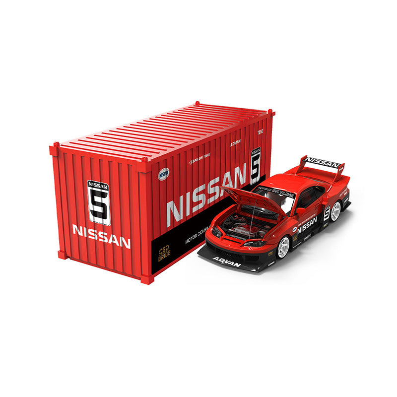 SUPCAR 1:64 Nissan S15 Red & Black Series Container Set Diecast Model MODCOLS