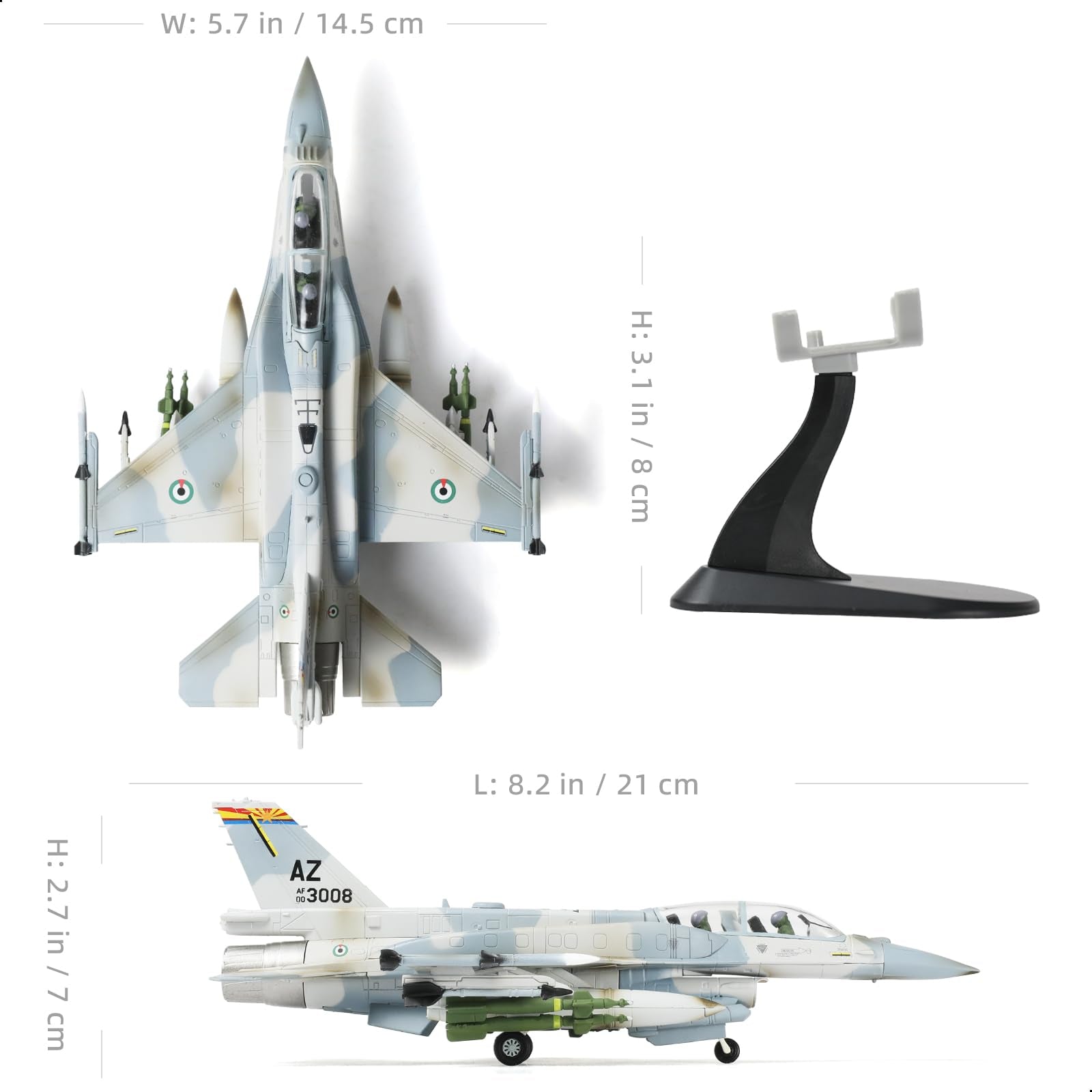1/72 F-16F Block 60 UAE Fighter Jet Model – Diecast Alloy Aircraft