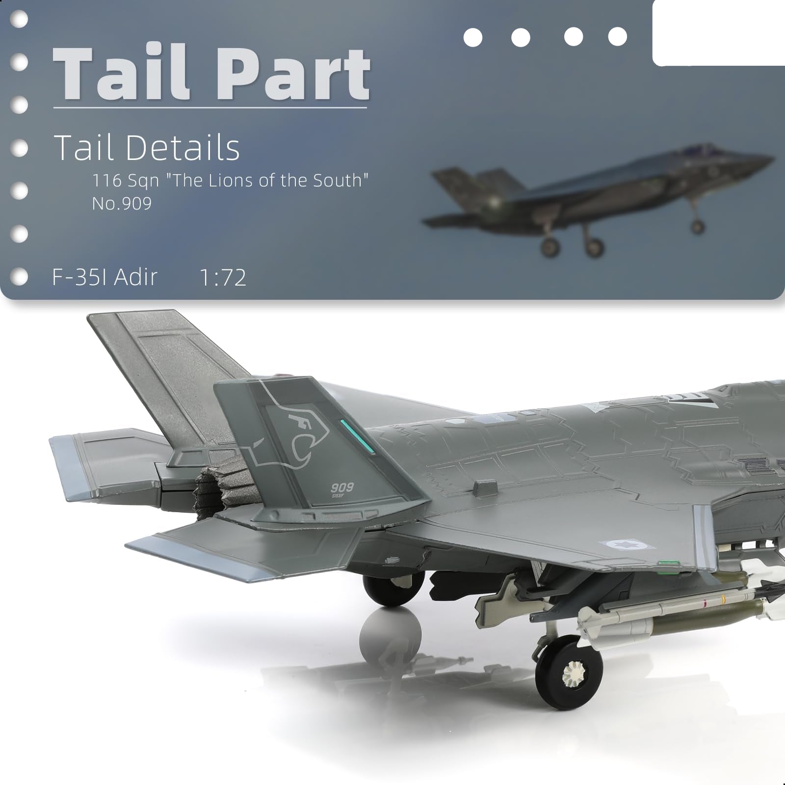 1/72 F-35I Israeli Air Force Stealth Fighter Die-cast Model
