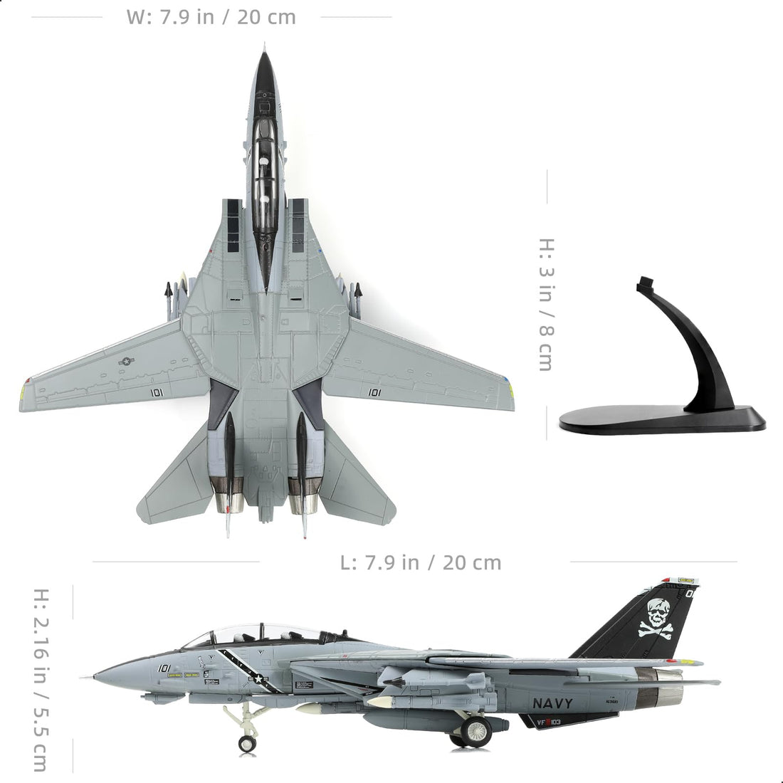 1/100 F-14B-2 Tomcat Diecast Model – VF-103 Jolly Rogers