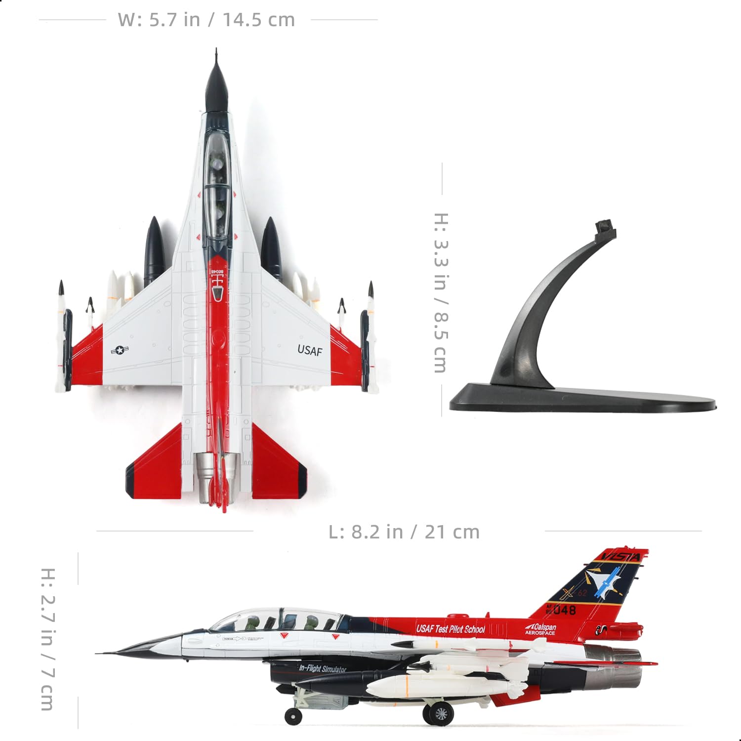1/72 F-16D X-62 Vista Die-cast Fighter Jet Model – USAF Test Aircraft