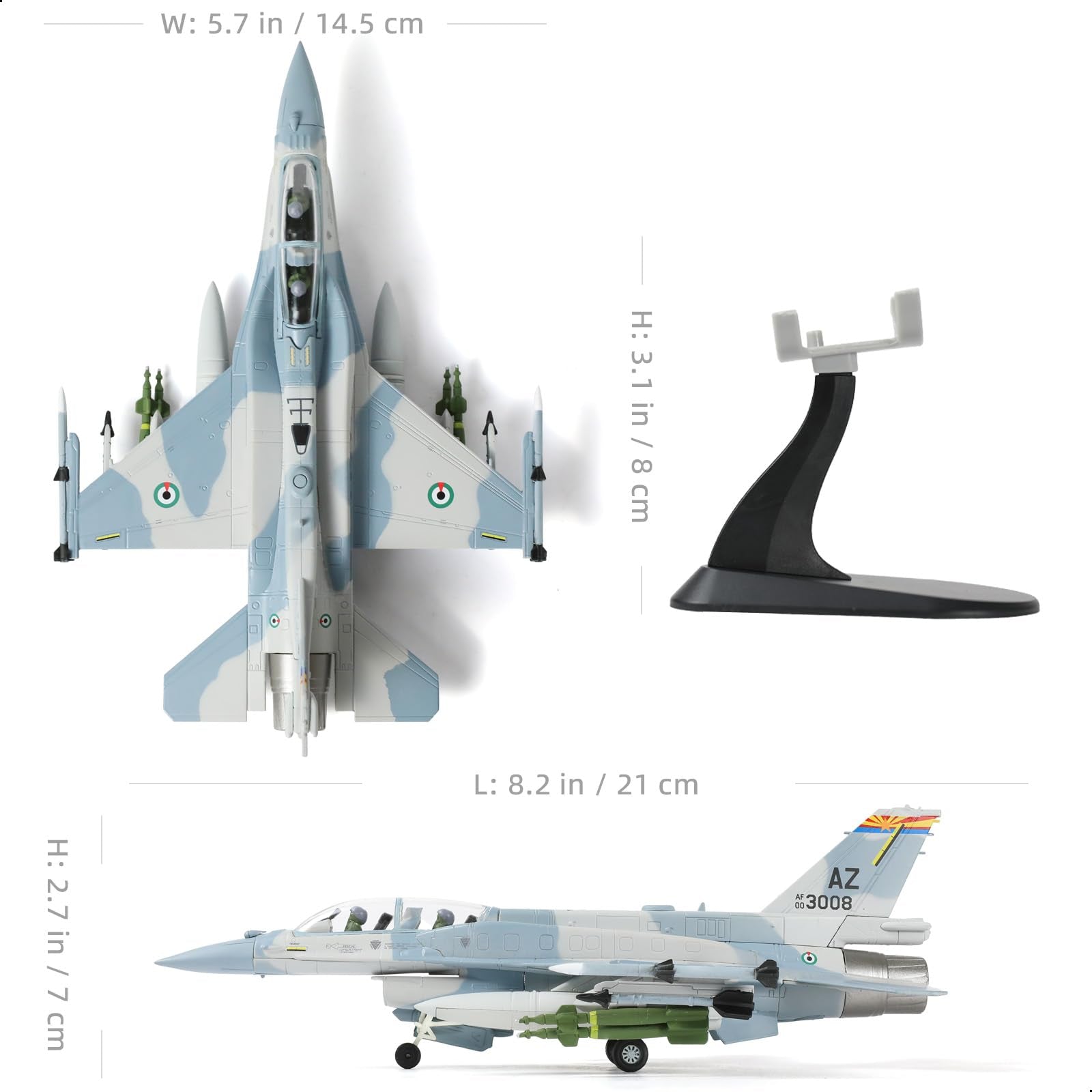 1/72 F-16F Block 60 UAE Fighter Jet Model – Diecast Alloy Aircraft