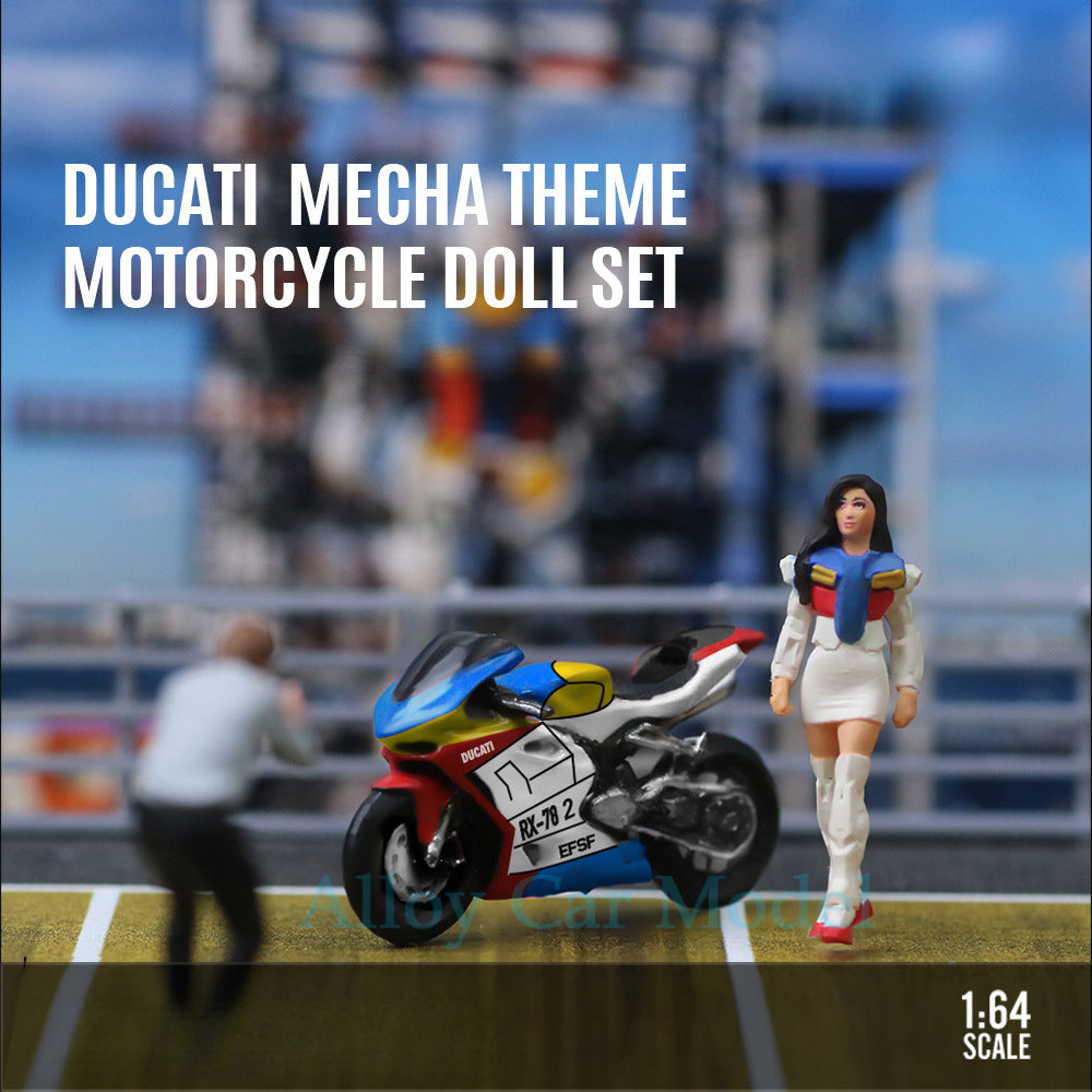 MoreArt 1:64 Ducati Mecha Motorcycle Girl Resin Figure Set MODCOLS