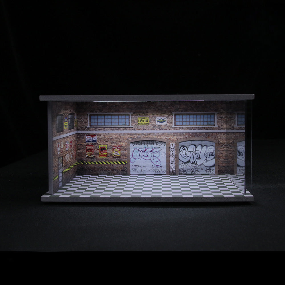 MoreArt 1:64 Car Repair Garage Diorama with LED Lighting