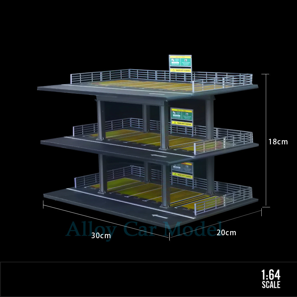 MoreArt 1:64 Three Floor Parking Garage Scene Model (Section B) MODCOLS