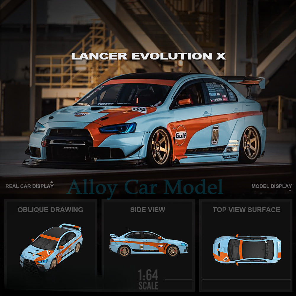 TimeMicro 1:64 Mitsubishi EVO X Gulf Livery Diecast Model MODCOLS