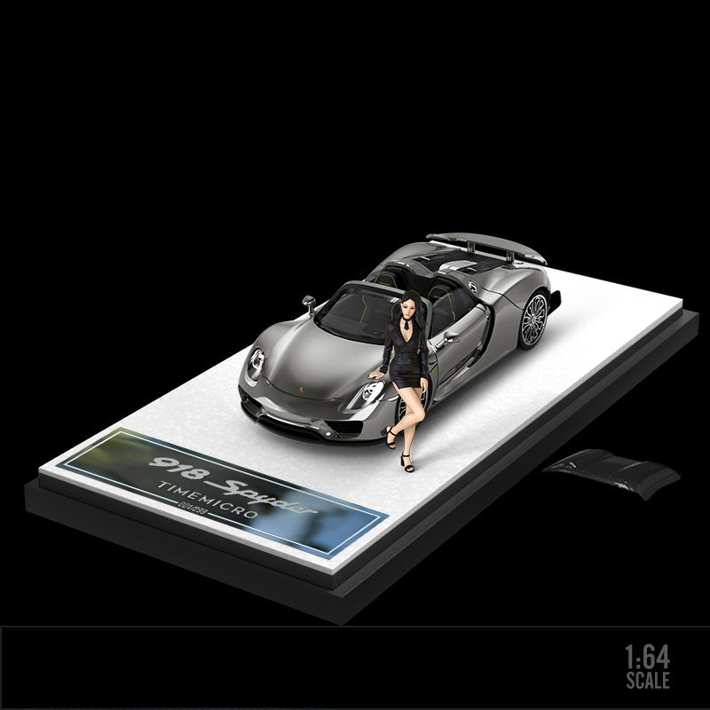 TimeMicro 1:64 Porsche 918 Spyder Liquid Silver Limited Edition Diecast Model MODCOLS