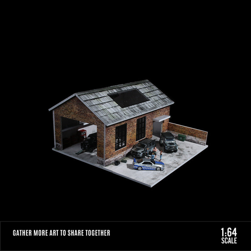 MoreArt 1:64 Old Factory Lighted Scene Diorama Model MODCOLS