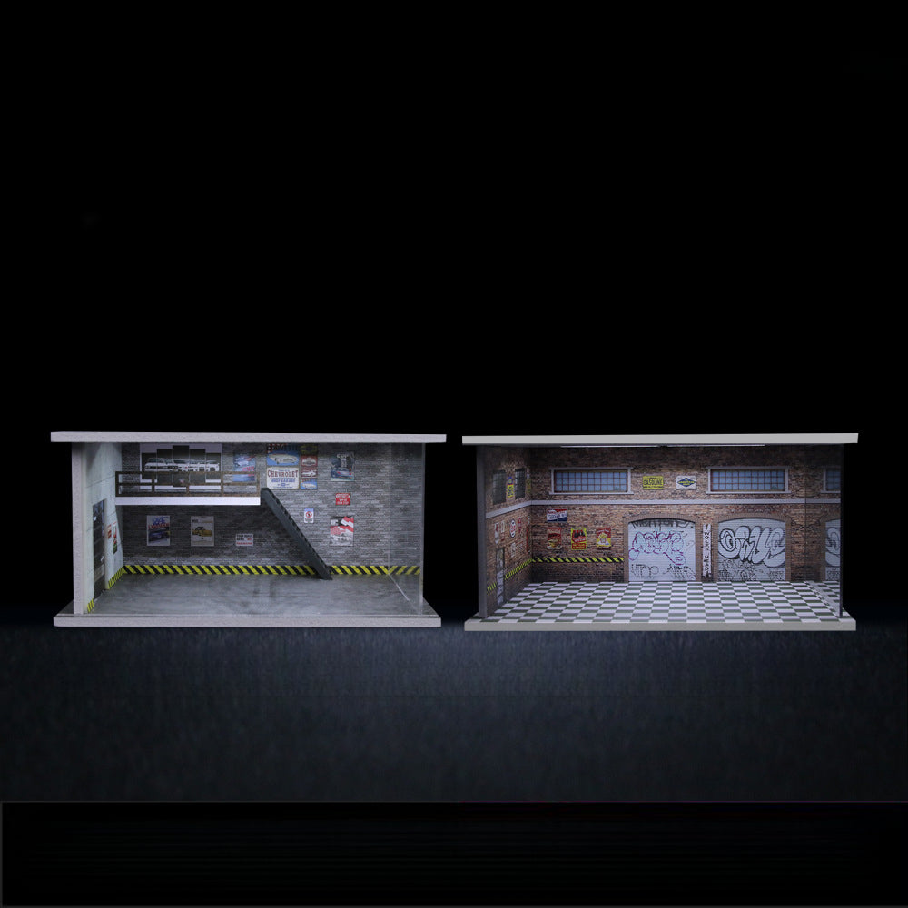 MoreArt 1:64 Car Repair Garage Diorama with LED Lighting
