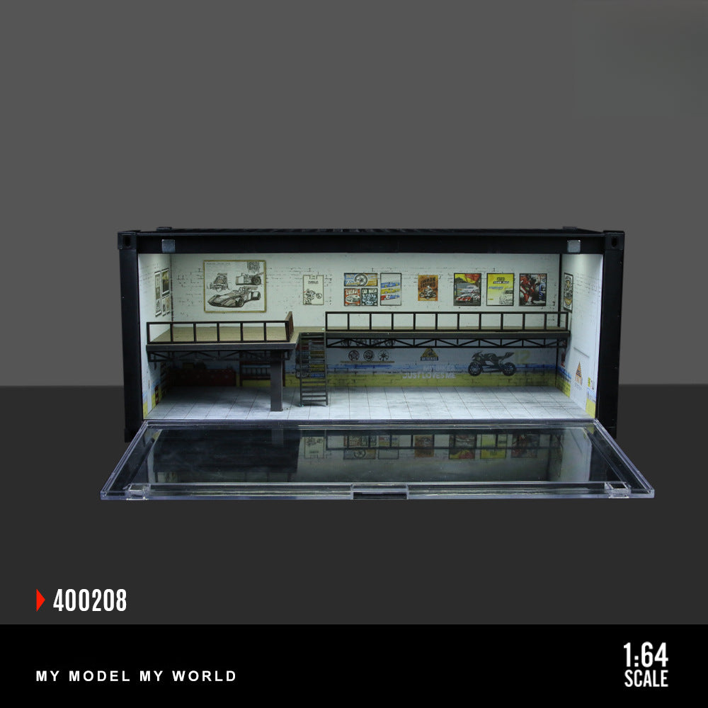 MoreArt Container Repair Shop Scene | 1:64 Lighted Diorama MODCOLS
