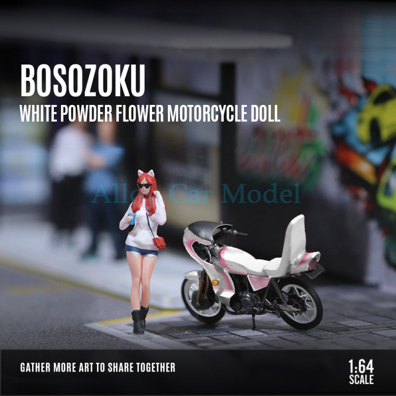 MoreArt 1:64 Bosozoku Motorcycle Girl Resin Figure Set MODCOLS