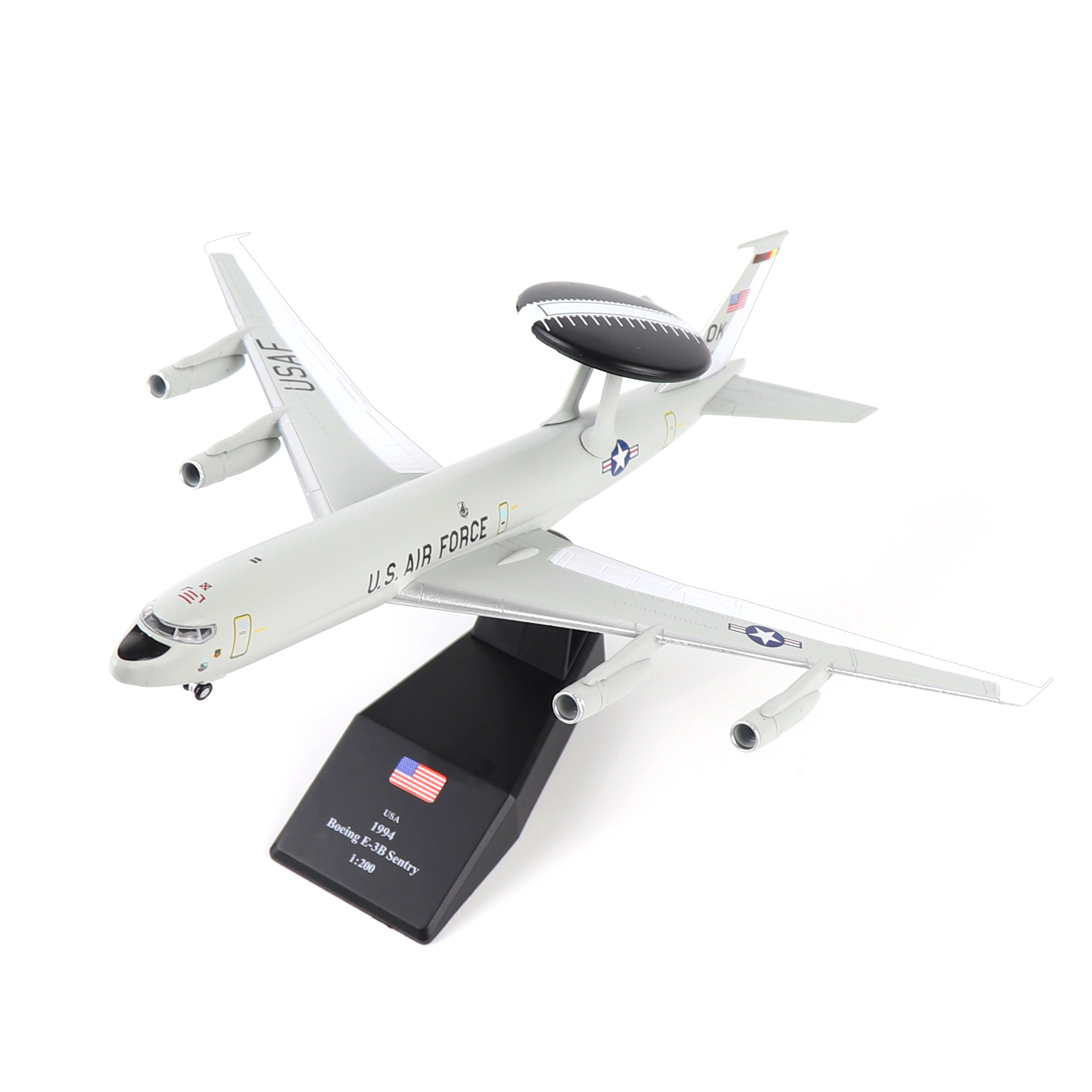 E-3 Sentry 1/200 Diecast Metal Aircraft Model – AWACS Military Plane