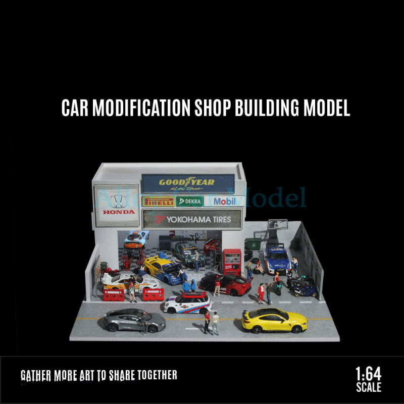 MoreArt 1:64 Car Tuning Garage Lighted Scene Model Parking Lot MODCOLS