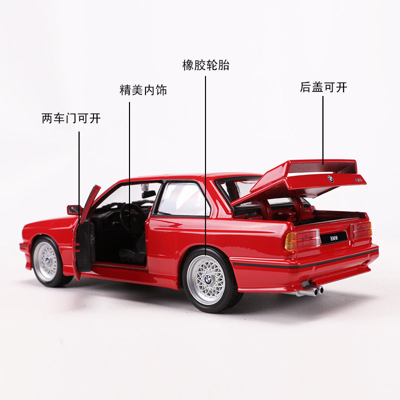 Bburago 1:24 BMW M3 E30 Diecast Model Classic Performance Collectible MODCOLS