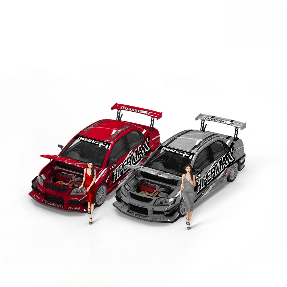TM 1:64 Mitsubishi EVO 9 HIPERMAX Diecast Model with Opening Hood MODCOLS